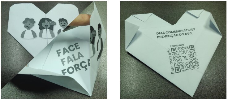 imagem ilustrativa da atividade do dia dos afetos com o resultado final de um cora&ccedil;&atilde;o em papel